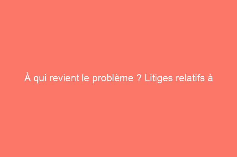 À qui revient le problème ? Litiges relatifs à l'aménagement paysager des limites de propriété résolus