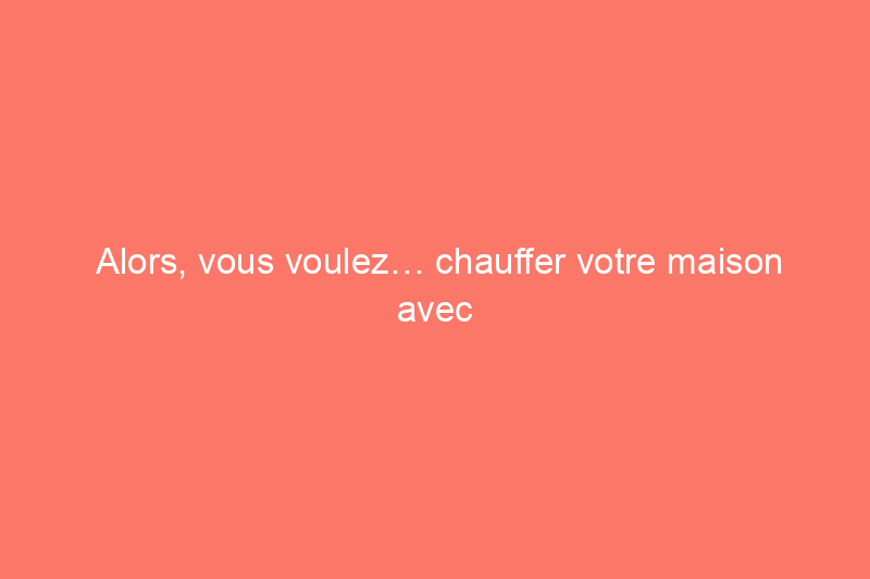 Alors, vous voulez… chauffer votre maison avec un poêle à bois