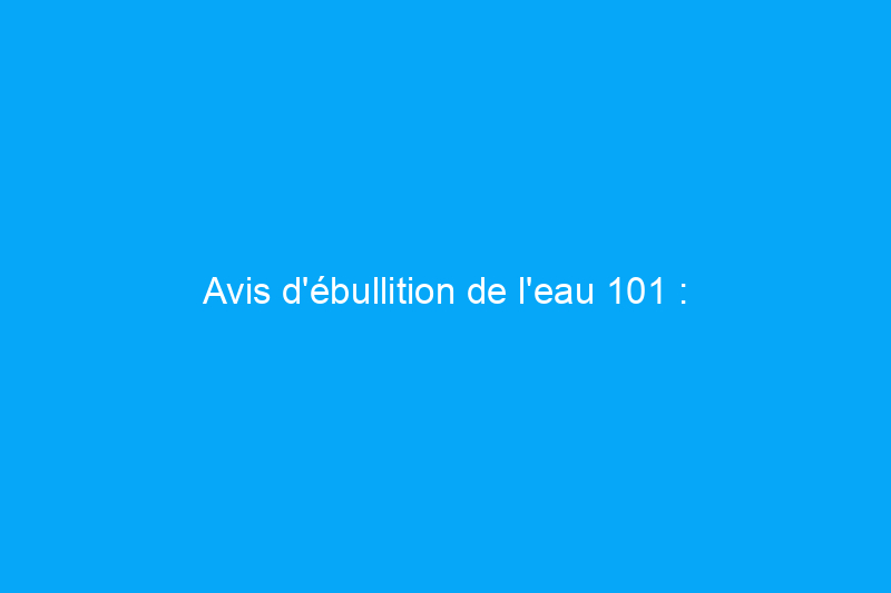 Avis d'ébullition de l'eau 101 : comment désinfecter l'eau en toute sécurité à la maison en cas d'urgence