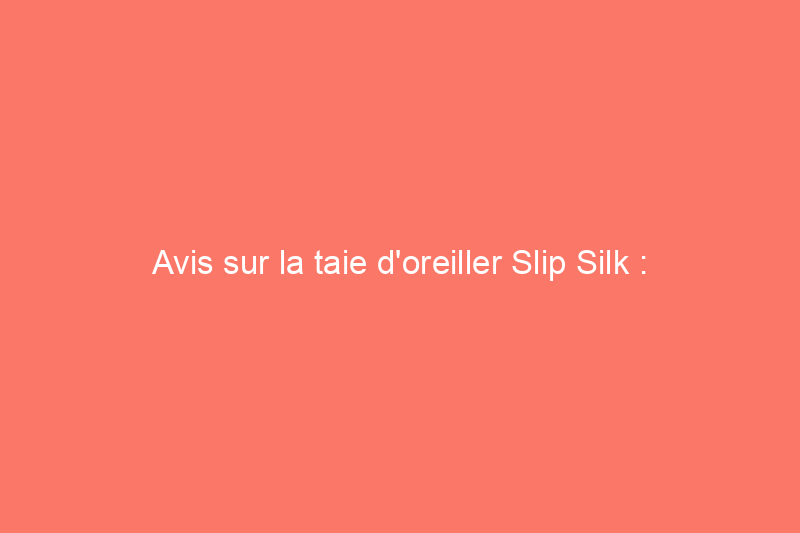 Avis sur la taie d'oreiller Slip Silk : douce, lisse et résistante à l'épreuve du temps