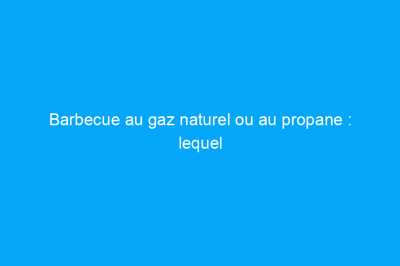 Barbecue au gaz naturel ou au propane : lequel est le meilleur pour vos repas à la maison ?