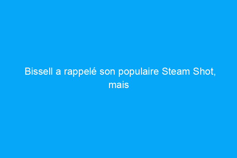 Bissell a rappelé son populaire Steam Shot, mais nous préférons cet autre modèle, qui est en promotion