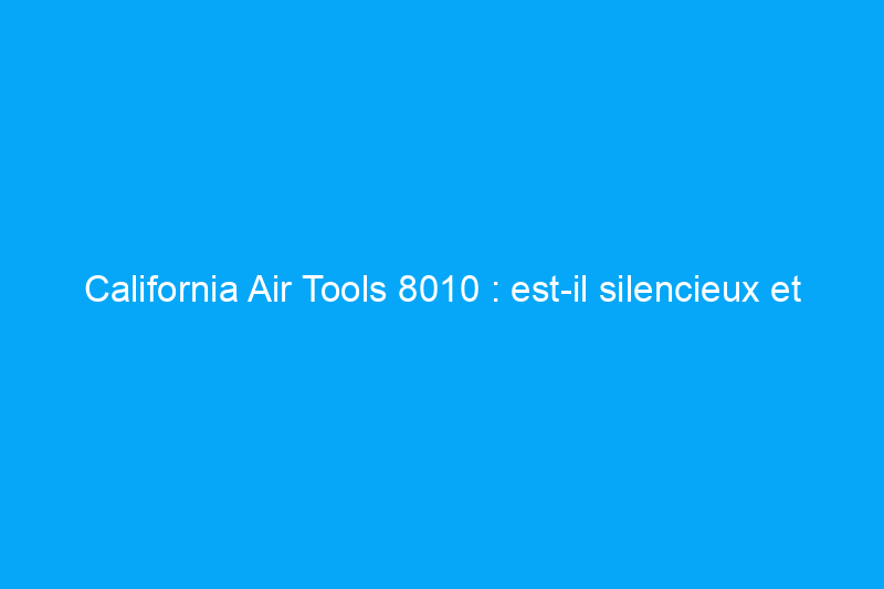 California Air Tools 8010 : est-il silencieux et puissant ?