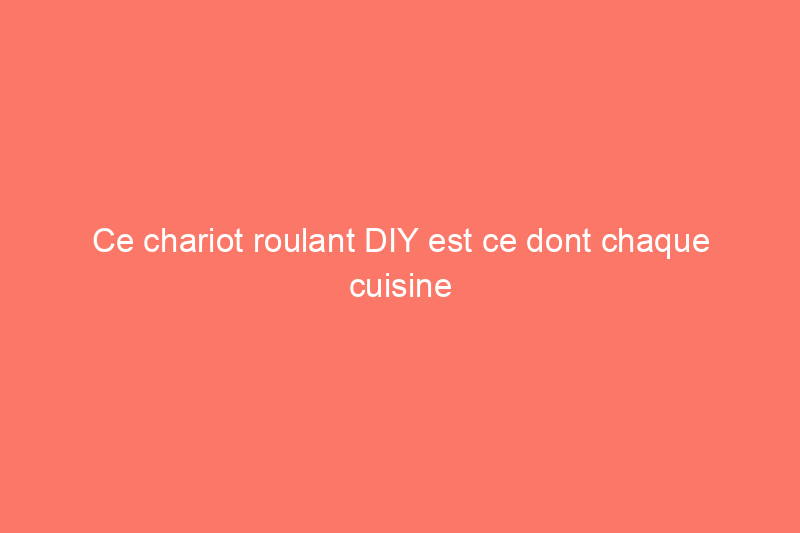 Ce chariot roulant DIY est ce dont chaque cuisine a besoin