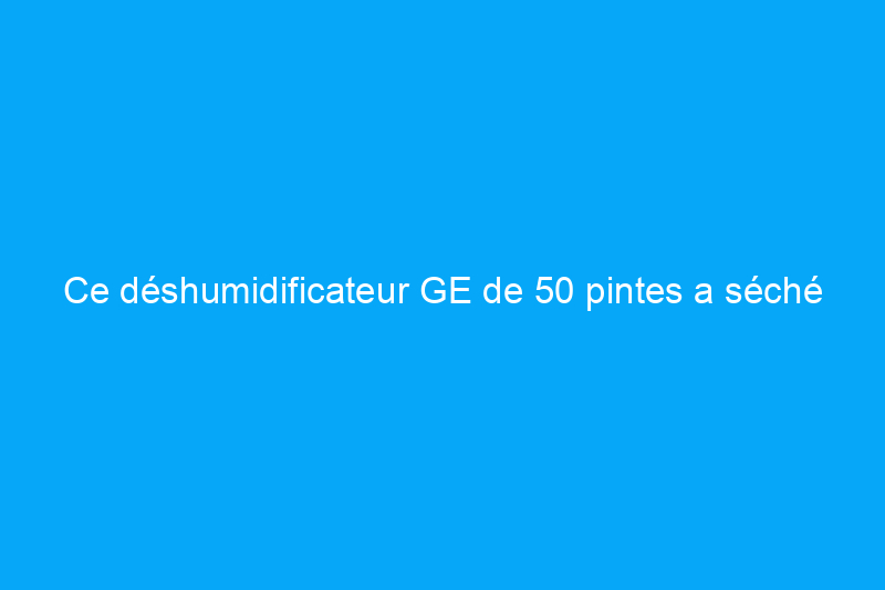 Ce déshumidificateur GE de 50 pintes a séché mon sous-sol et s'est vidé tout seul