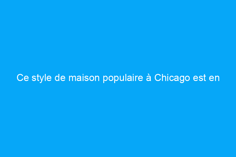 Ce style de maison populaire à Chicago est en voie de disparition