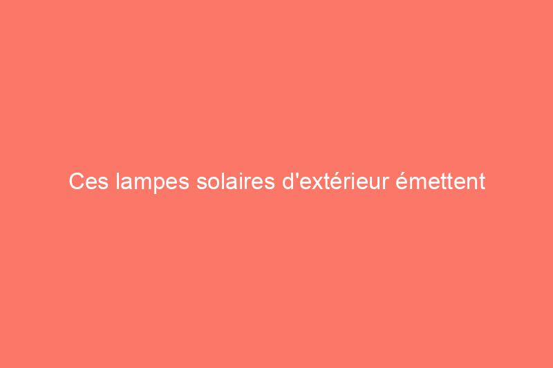 Ces lampes solaires d'extérieur émettent un motif magnifique et résistent aux intempéries. Elles sont en vente pour $27