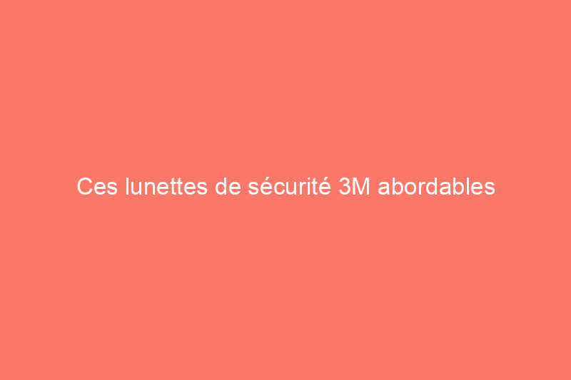 Ces lunettes de sécurité 3M abordables sont-elles suffisamment durables pour les travaux difficiles ?