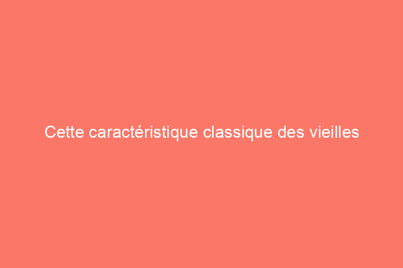 Cette caractéristique classique des vieilles maisons peut aider à lutter contre l'épidémie de solitude