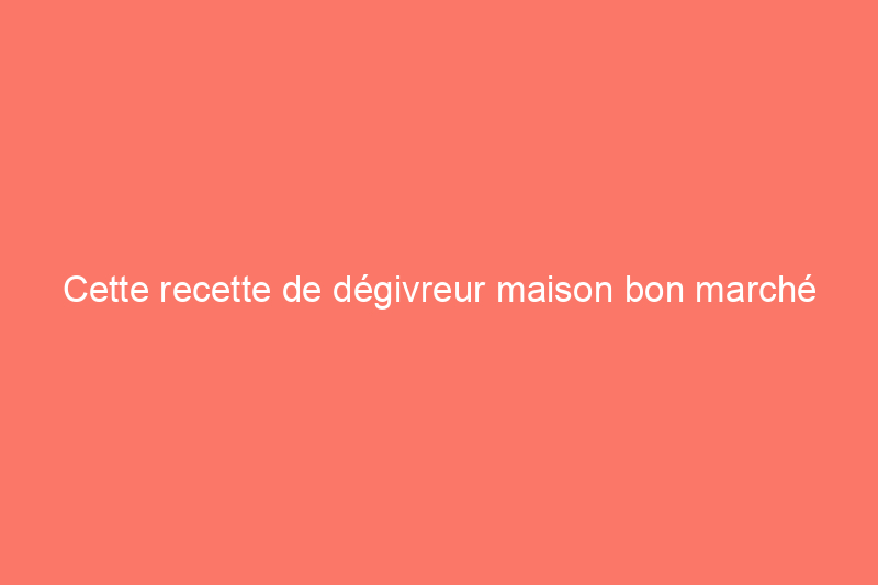 Cette recette de dégivreur maison bon marché nettoiera votre pare-brise givré en quelques minutes