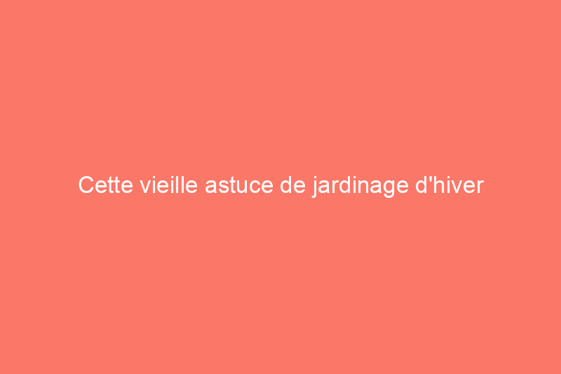 Cette vieille astuce de jardinage d'hiver vous fera gagner du temps (et de l'argent !) au printemps