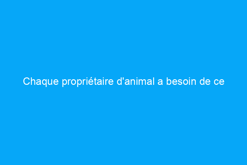 Chaque propriétaire d'animal a besoin de ce nettoyant $10