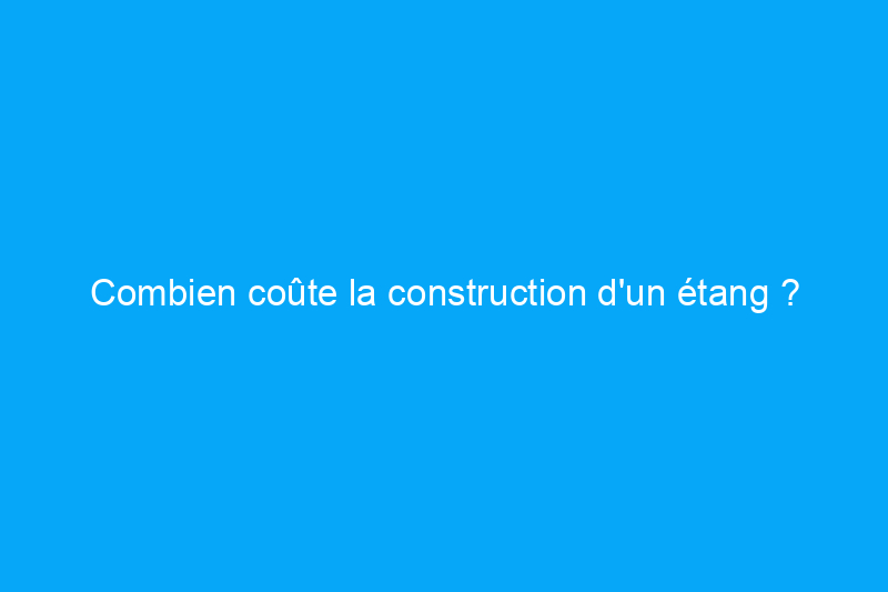 Combien coûte la construction d’un étang ?