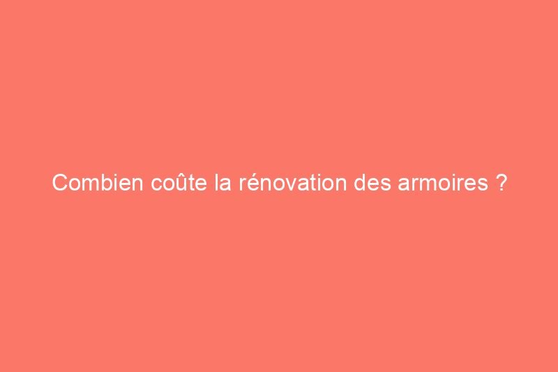 Combien coûte la rénovation des armoires ?