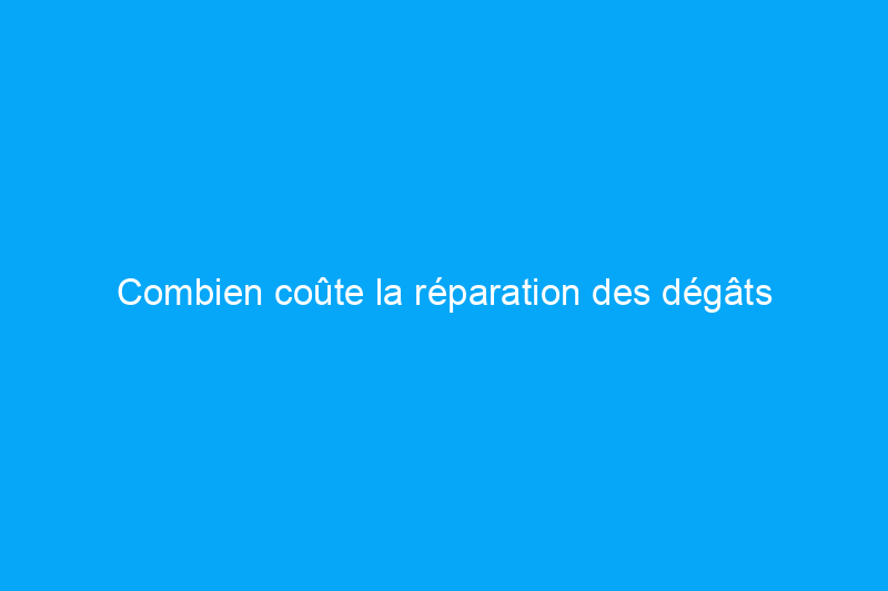 Combien coûte la réparation des dégâts d'eau sur un camping-car ?