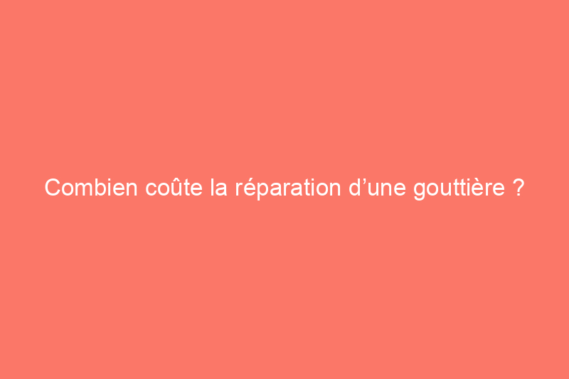 Combien coûte la réparation d’une gouttière ?