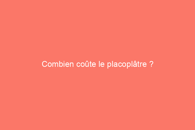 Combien coûte le placoplâtre ?