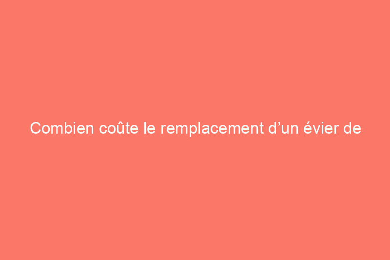 Combien coûte le remplacement d’un évier de cuisine ?