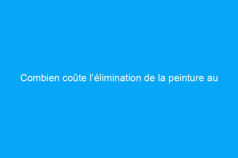 Combien coûte l’élimination de la peinture au plomb ?