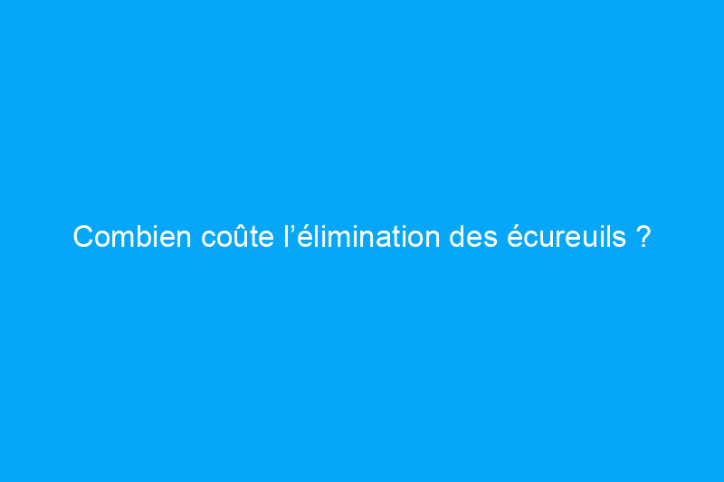 Combien coûte l’élimination des écureuils ?