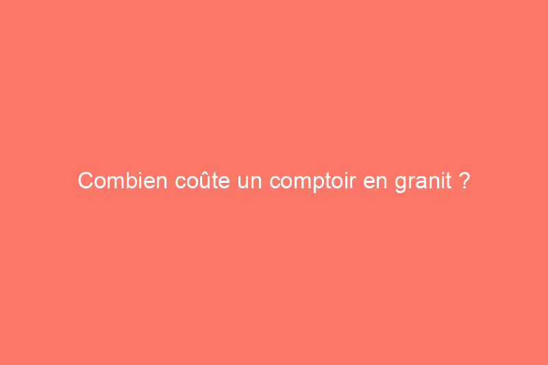 Combien coûte un comptoir en granit ?