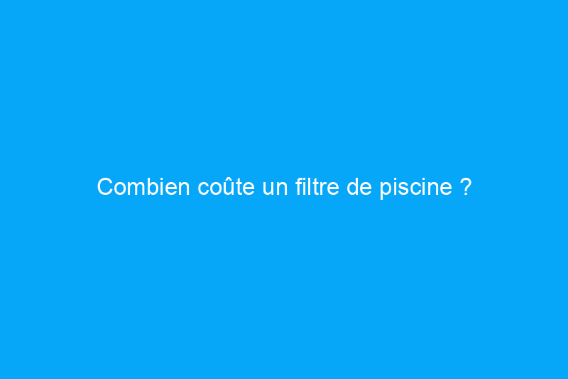 Combien coûte un filtre de piscine ?