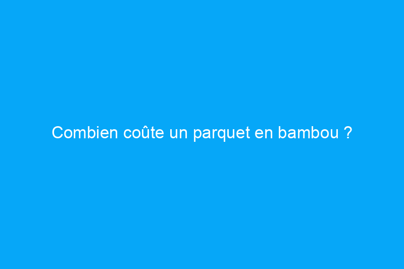 Combien coûte un parquet en bambou ?