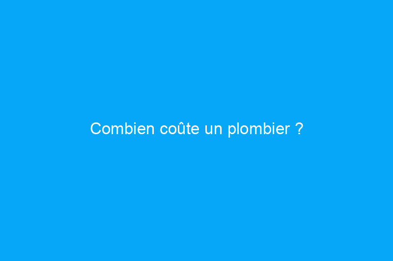 Combien coûte un plombier ?