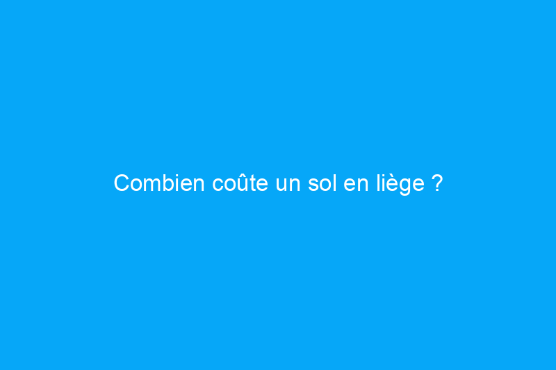 Combien coûte un sol en liège ?