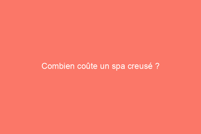 Combien coûte un spa creusé ?