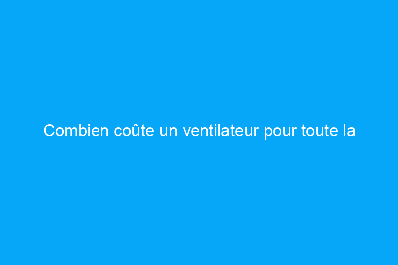 Combien coûte un ventilateur pour toute la maison ?