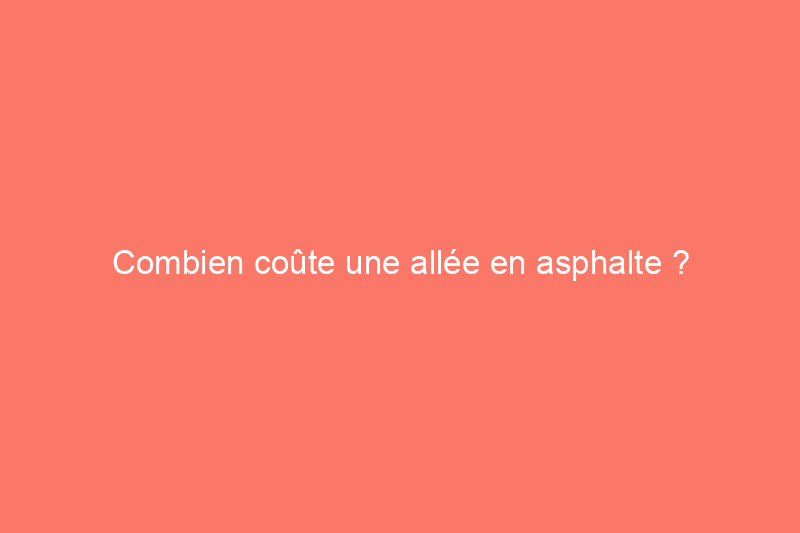 Combien coûte une allée en asphalte ?