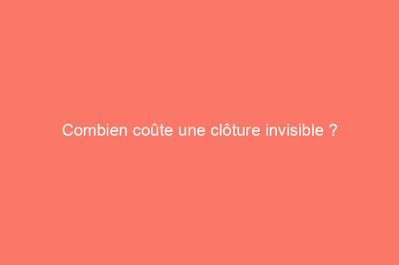 Combien coûte une clôture invisible ?