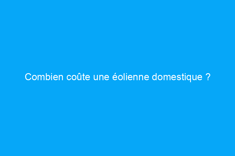 Combien coûte une éolienne domestique ?