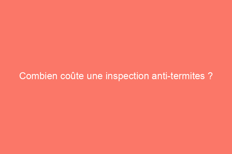 Combien coûte une inspection anti-termites ?