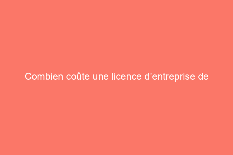 Combien coûte une licence d’entreprise de nettoyage ?