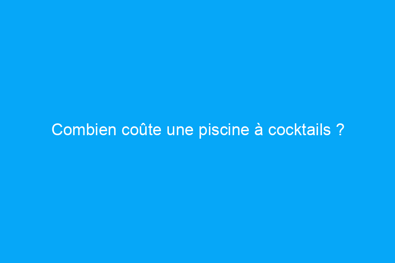 Combien coûte une piscine à cocktails ?