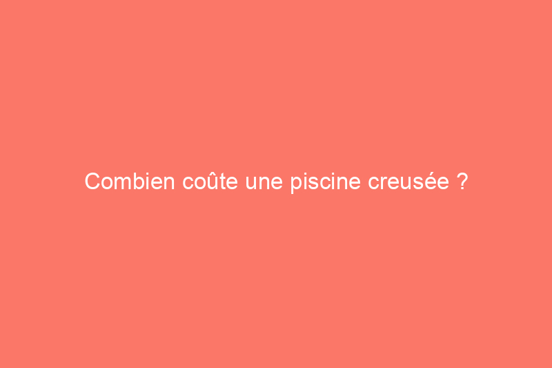 Combien coûte une piscine creusée ?