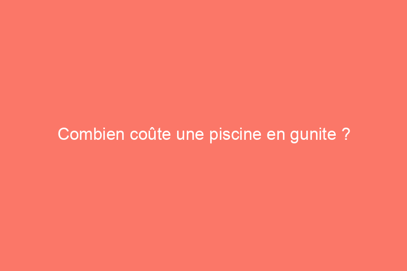 Combien coûte une piscine en gunite ?