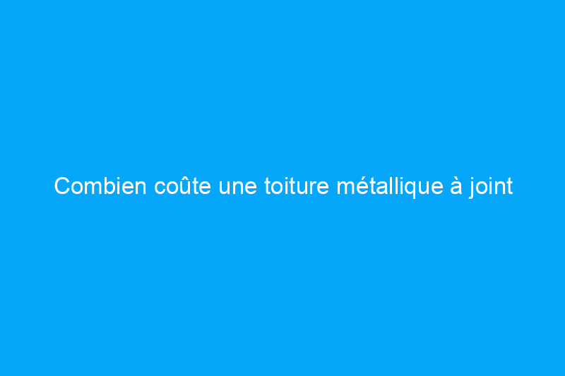 Combien coûte une toiture métallique à joint debout ?