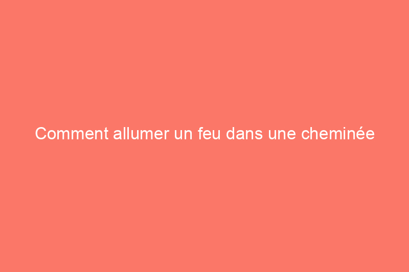 Comment allumer un feu dans une cheminée