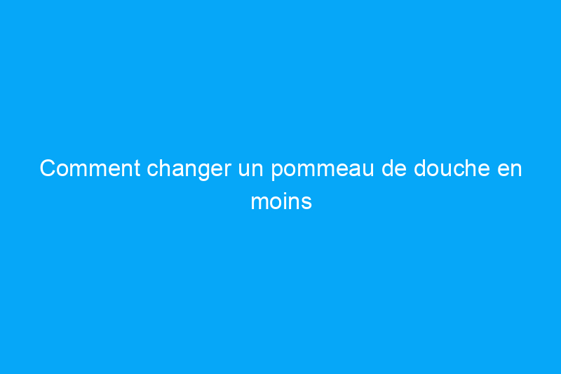 Comment changer un pommeau de douche en moins d'une heure