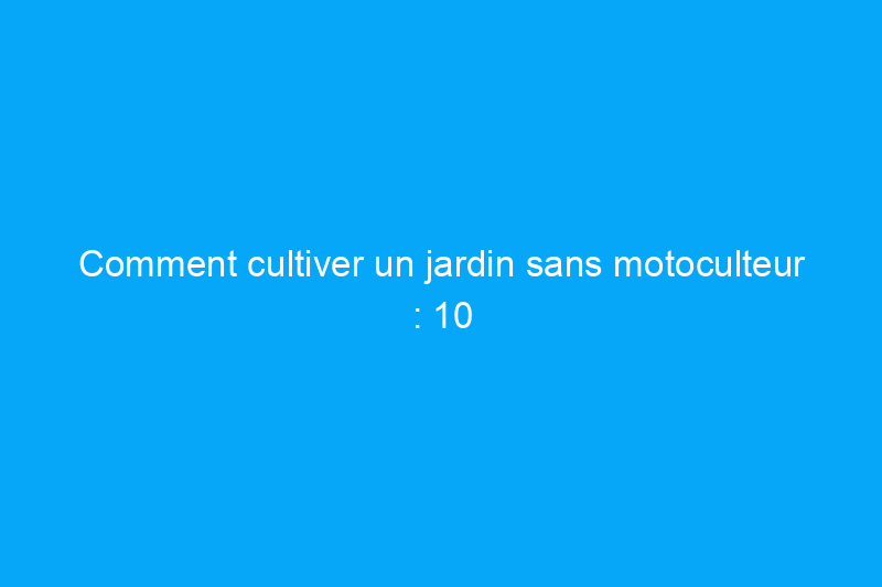 Comment cultiver un jardin sans motoculteur : 10 solutions efficaces