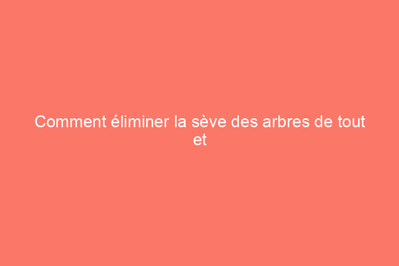 Comment éliminer la sève des arbres de tout et n'importe quoi