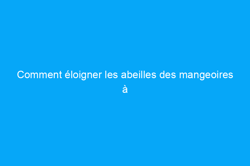 Comment éloigner les abeilles des mangeoires à colibris sans leur faire de mal