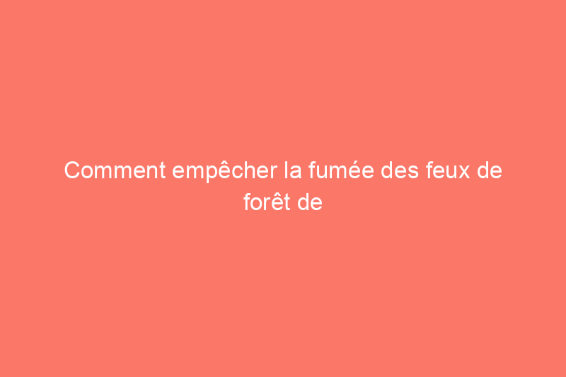 Comment empêcher la fumée des feux de forêt de pénétrer dans votre maison : 9 façons d'améliorer la qualité de l'air intérieur