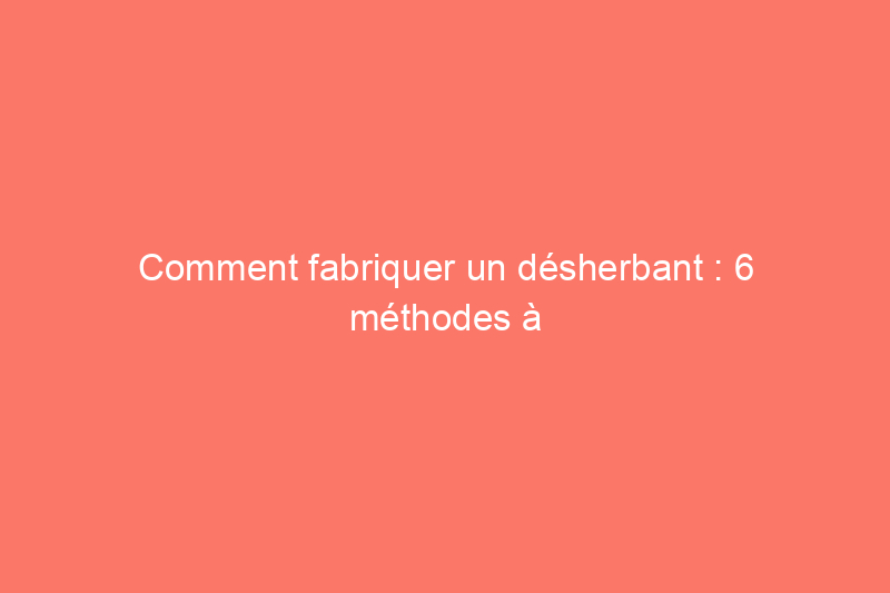 Comment fabriquer un désherbant : 6 méthodes à la fois naturelles et efficaces