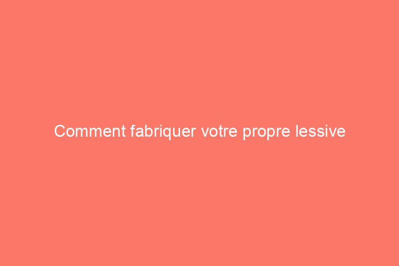 Comment fabriquer votre propre lessive