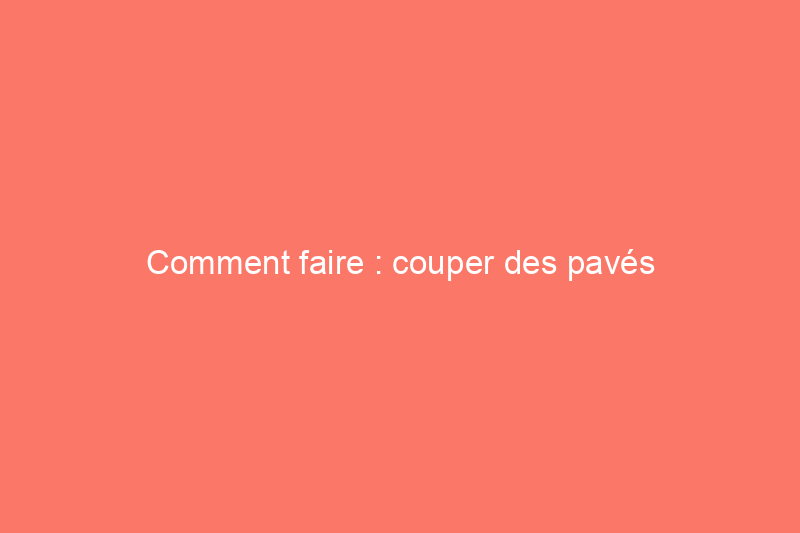 Comment faire : couper des pavés