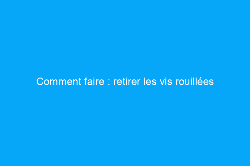 Comment faire : retirer les vis rouillées